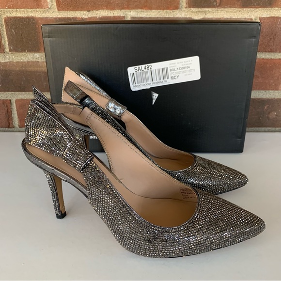 INC International Concepts Shoes - INC International Concepts Womens Cersei Grey Rhinestone Slingback Pump